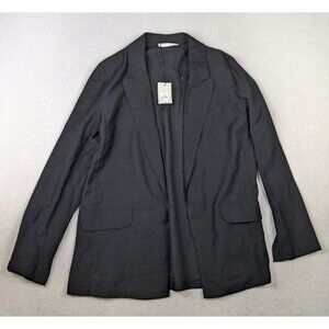 PRIMARK - WOMEN'S BLACK UNLINED OVERSIZED BLAZER JACKET - SIZE 6